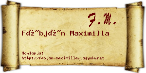 Fábján Maximilla névjegykártya